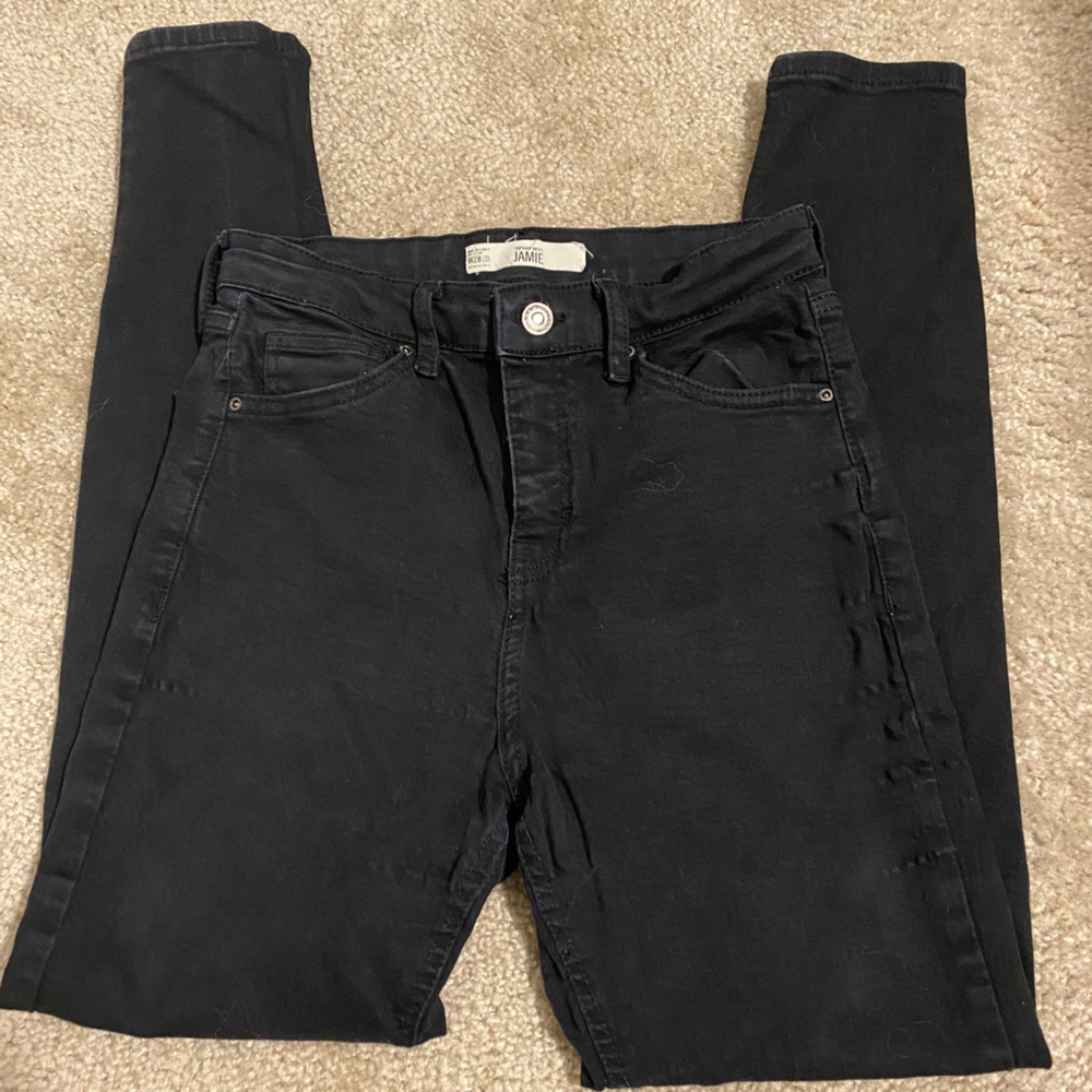 Black high rise Topshop jeans